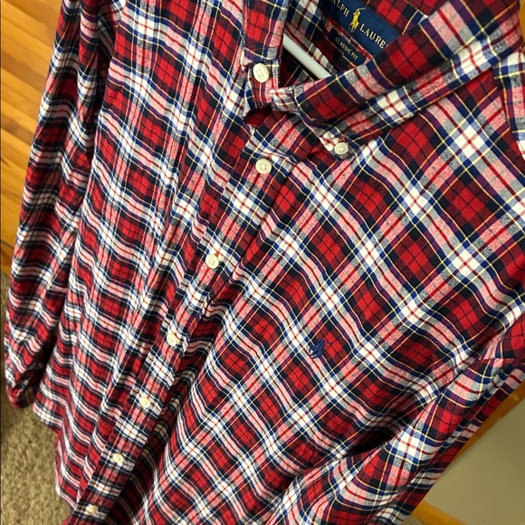 Ralph Lauren Men's Red and Blue Plaid Shirt - Picture 4 of 8